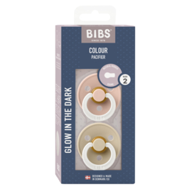 BIBS Colour 2 pack Blush/Vanilla NIGHT - maat 2