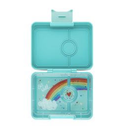 Yumbox Snack 3-vakken - Misty Aqua/ Rainbow Tray