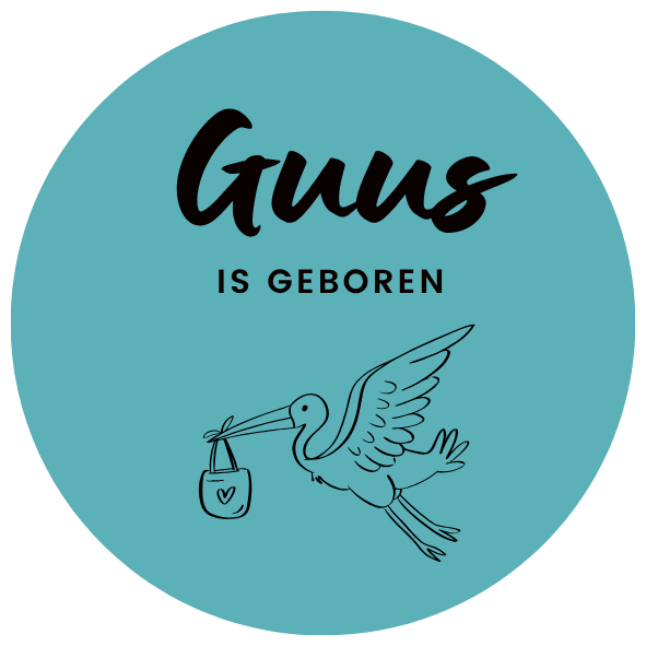 Sticker - geboren ooievaar -  per stuk