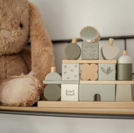 Label Label - Houten blokkenhuis- Olive Green