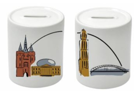 Spaarpot met gekleurde skyline van Zwolle