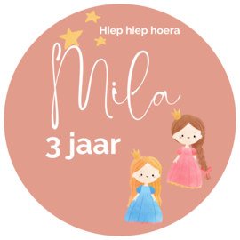 Sticker - traktatie - prinsessen - per 10 stuks