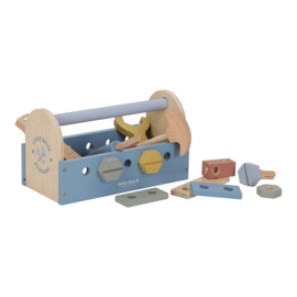Houten gereedschapskist - blauw