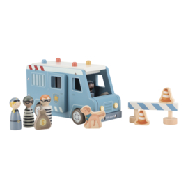 Houten politiewagen – Blauw