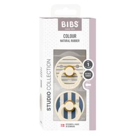 BIBS Studio Colour 2 pack Ivory/Steel blue - maat 1