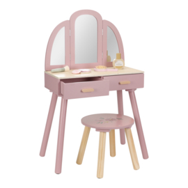 Houten kaptafel groot– Roze - Little Dutch