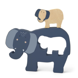 Houten babypuzzel - Mrs. Elephant - Trixie