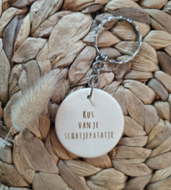 Houten sleutelhanger - rond