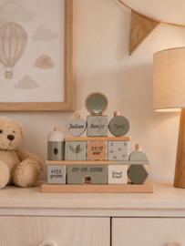 Label Label - Houten blokkenhuis- Olive Green