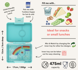 Yumbox Snack 3-vakken - Surf Blue/ Polar Bear