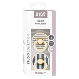 BIBS Studio Colour 2 pack Ivory/Steel blue - maat 2