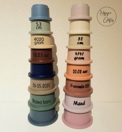 Stacking Cups Mushie Pastel met of zonder naam