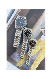 PHILIPPE CONSTANCE "LARGE SERRATED BI-COLOR" STONES BLACK