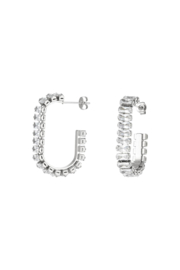 EARRINGS ZIRCONS PARTY-SILVER