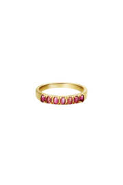 RING COLOR STONE GOLD-RED