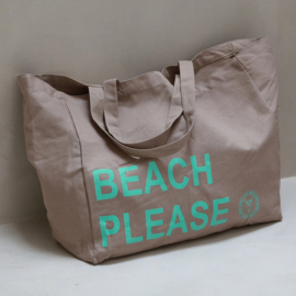 CANVAS BEACH BAG-BEIGE