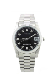 PHILIPPE CONSTANCE "LARGE SERRATED SILVER" STONES BLACK