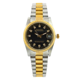 PHILIPPE CONSTANCE "MEDIUM SERRATED BI-COLOR" STONES BLACK