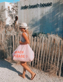 CANVAS BEACH BAG-PINK