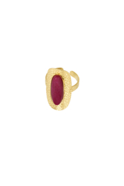 COLORED STONE RING-FUCHSIA