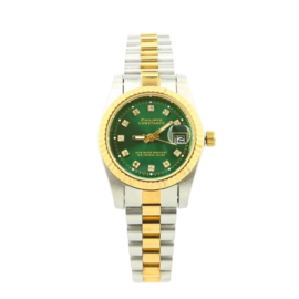 PHILIPPE CONSTANCE HORLOGE "MINI SERRATED BI-COLOR" STONES SMARAGD