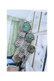 PHILIPPE CONSTANCE HORLOGE "MINI SERRATED BI-COLOR" STONES SMARAGD