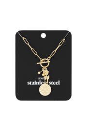 BEDELKETTING SLEEPING ROSE - GOUD