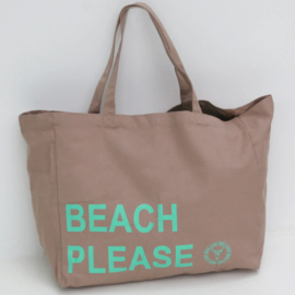 CANVAS BEACH BAG-BEIGE