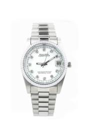 PHILIPPE CONSTANCE "LARGE SERRATED SILVER" STONES WHITE MARBLE