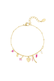 PINK FIESTA ARMBAND - GOUD