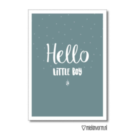 Hello little boy || Dubbelgevouwen ansichtkaart met envelop OP = OP