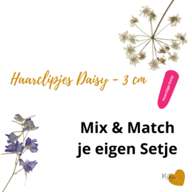 Mix je eigen setje - 5 haarclipjes van 3 cm