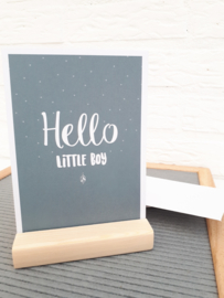 Hello little boy || Dubbelgevouwen ansichtkaart met envelop OP = OP