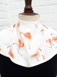 Schouderspuugdoek/Slabbetje/Sjaal Bamboe - Flamingo