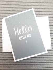 Hello little boy || Dubbelgevouwen ansichtkaart met envelop OP = OP