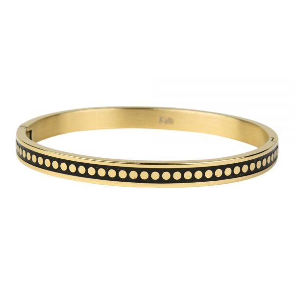 Armband met stippen 6mm goudkleuring, KalliKalli