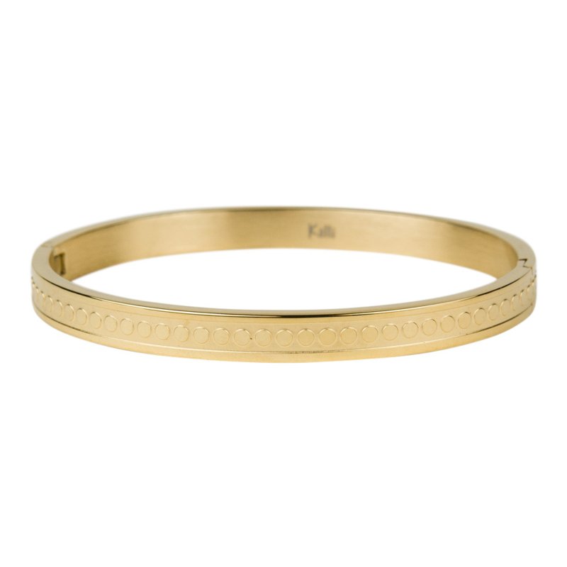 Armband met stippen 6mm goudkleuring, KalliKalli