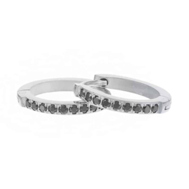 Oorhangers Indy Zirkonia zwart 031869 2mm KalliKalli