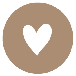 Muurcirkel hart Kaki, 30 cm