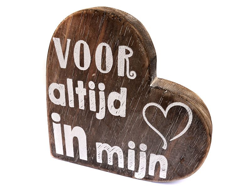 Teksthart Voor altijd, naturel