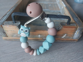 Speenkoord Bruin/Blauw Uiltje Poekie