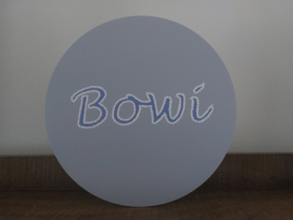 Muurcirkel met naam lichtblauw, 30 cm