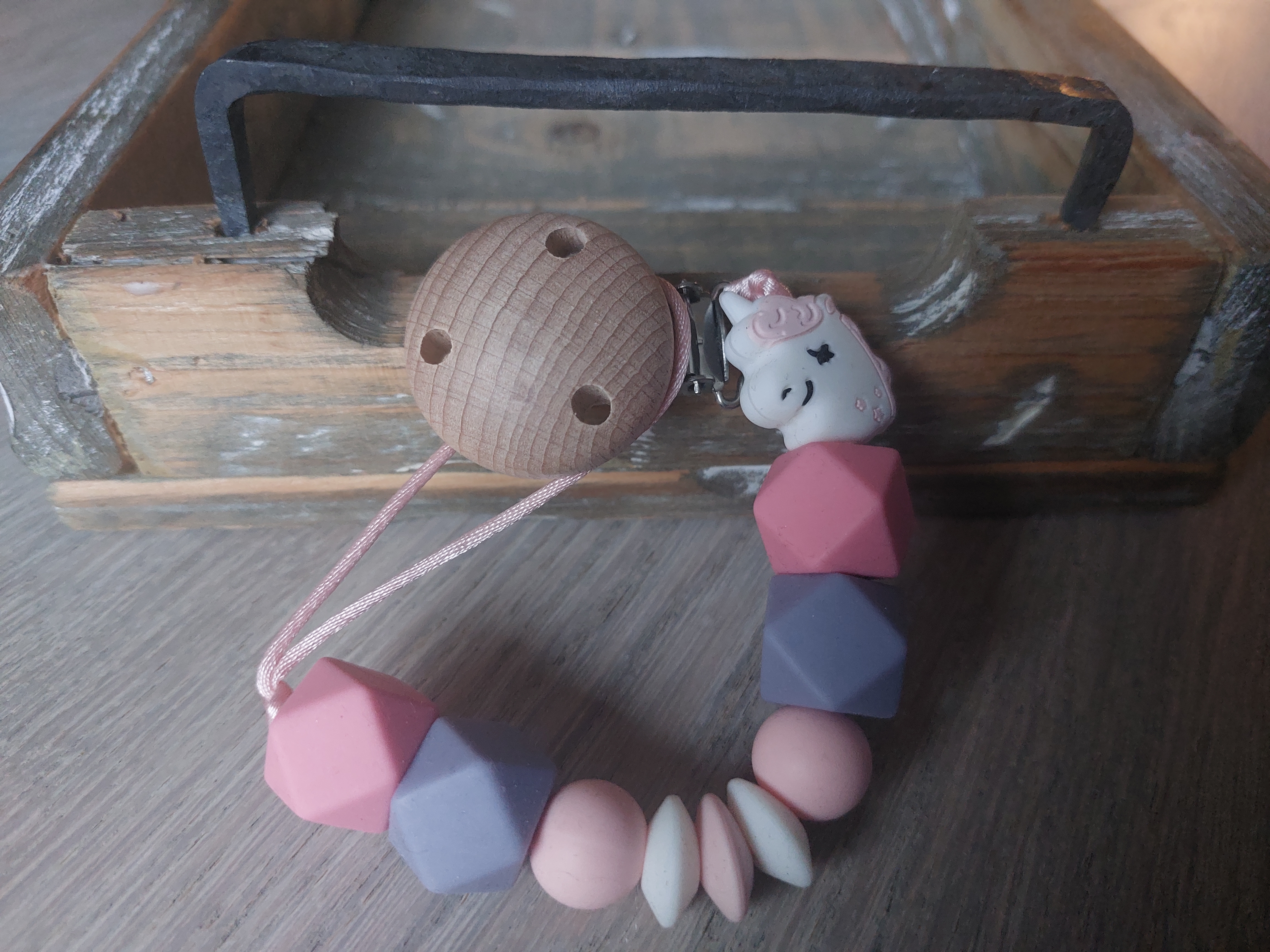 Speenkoord Unicorn purple/pink