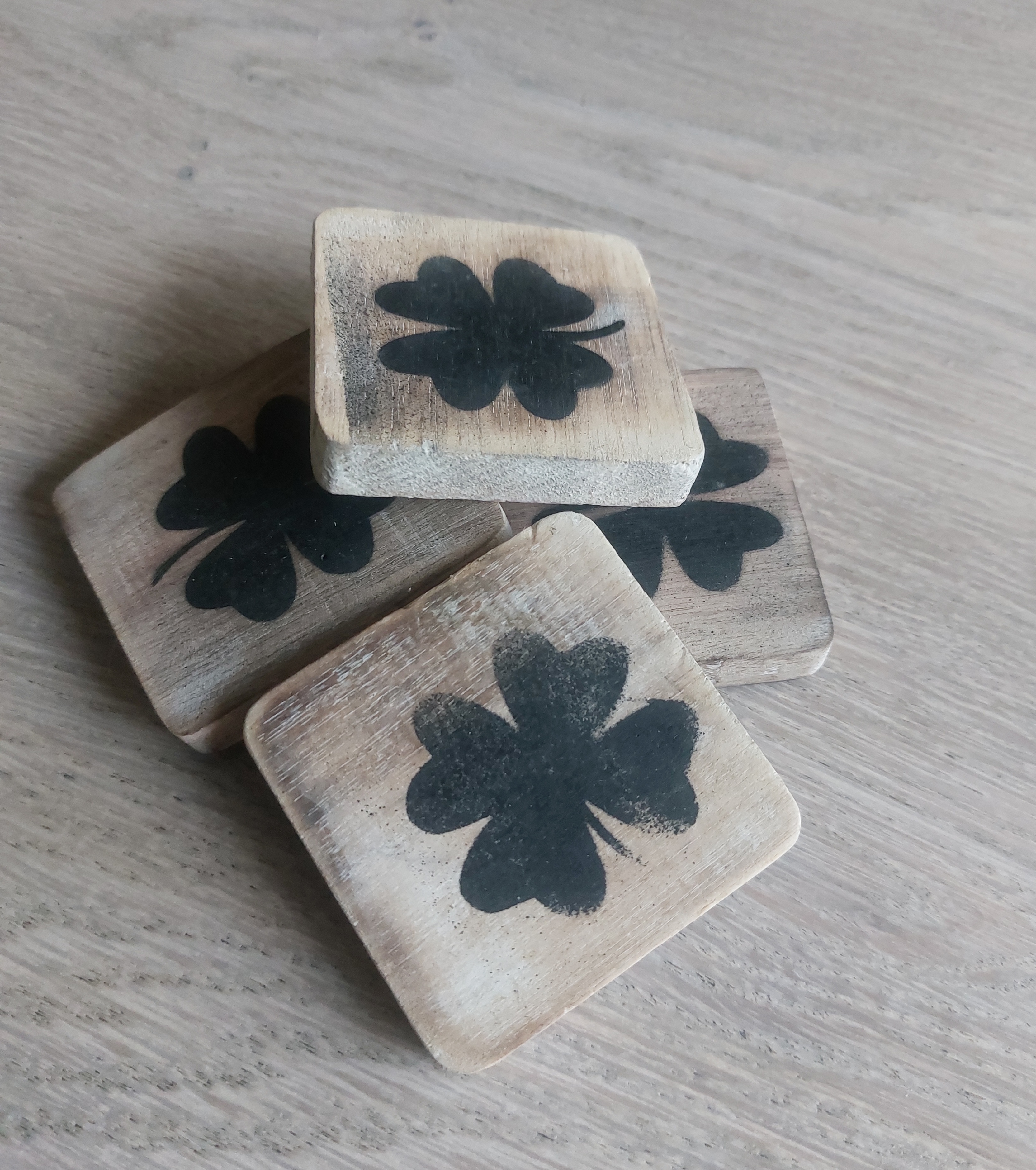 Houten klavertje 4, naturel