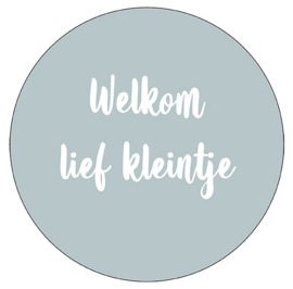 Muurcirkel Welkom lief kleintje zeeblauw, 30 cm