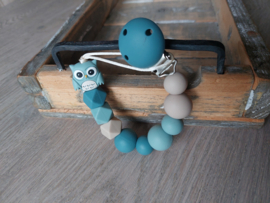 Speenkoord Blauw/Beige Uiltje Blue