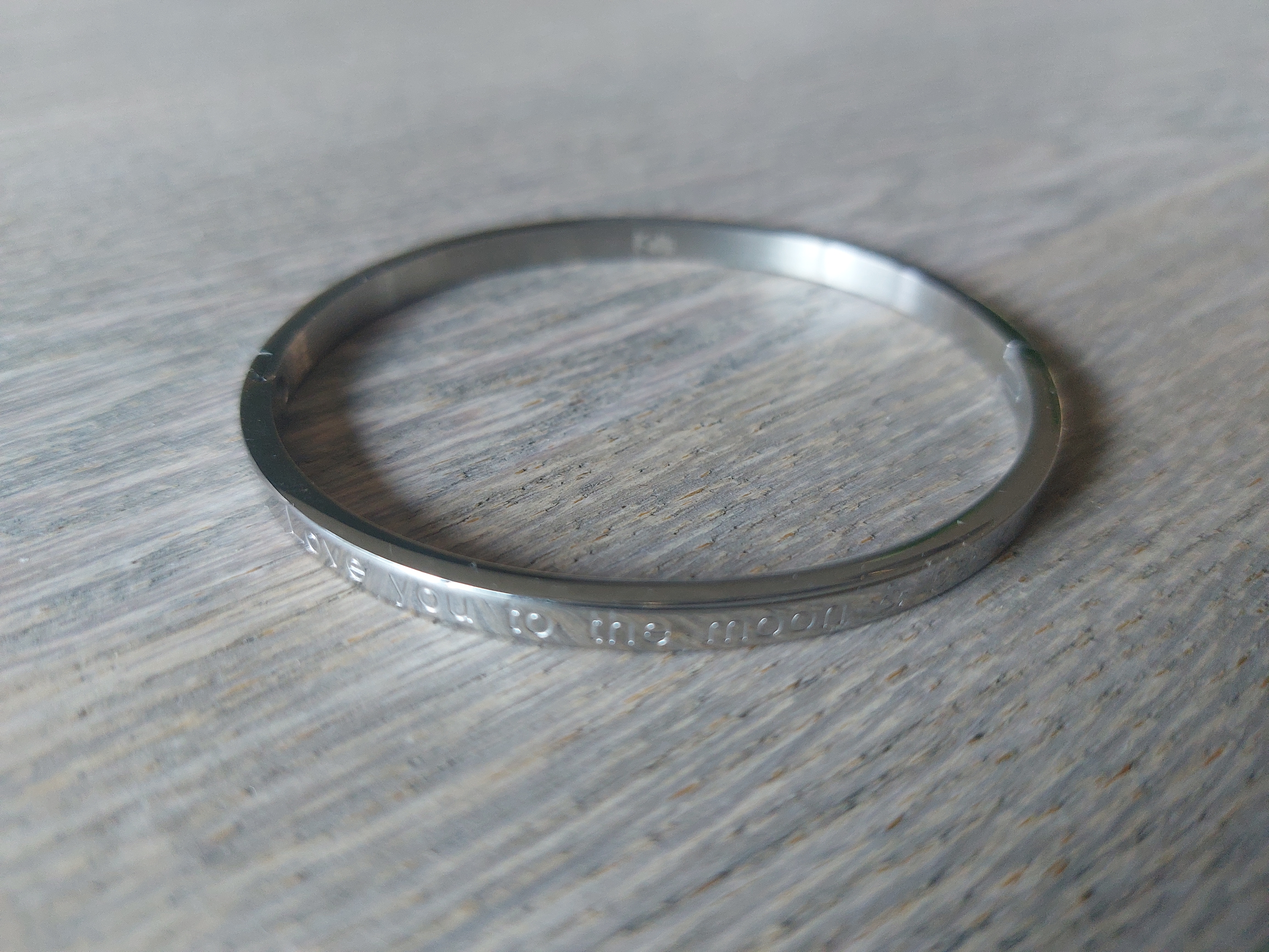 Armband Love you to the moon... 4mm zilverkleuring, KalliKalli