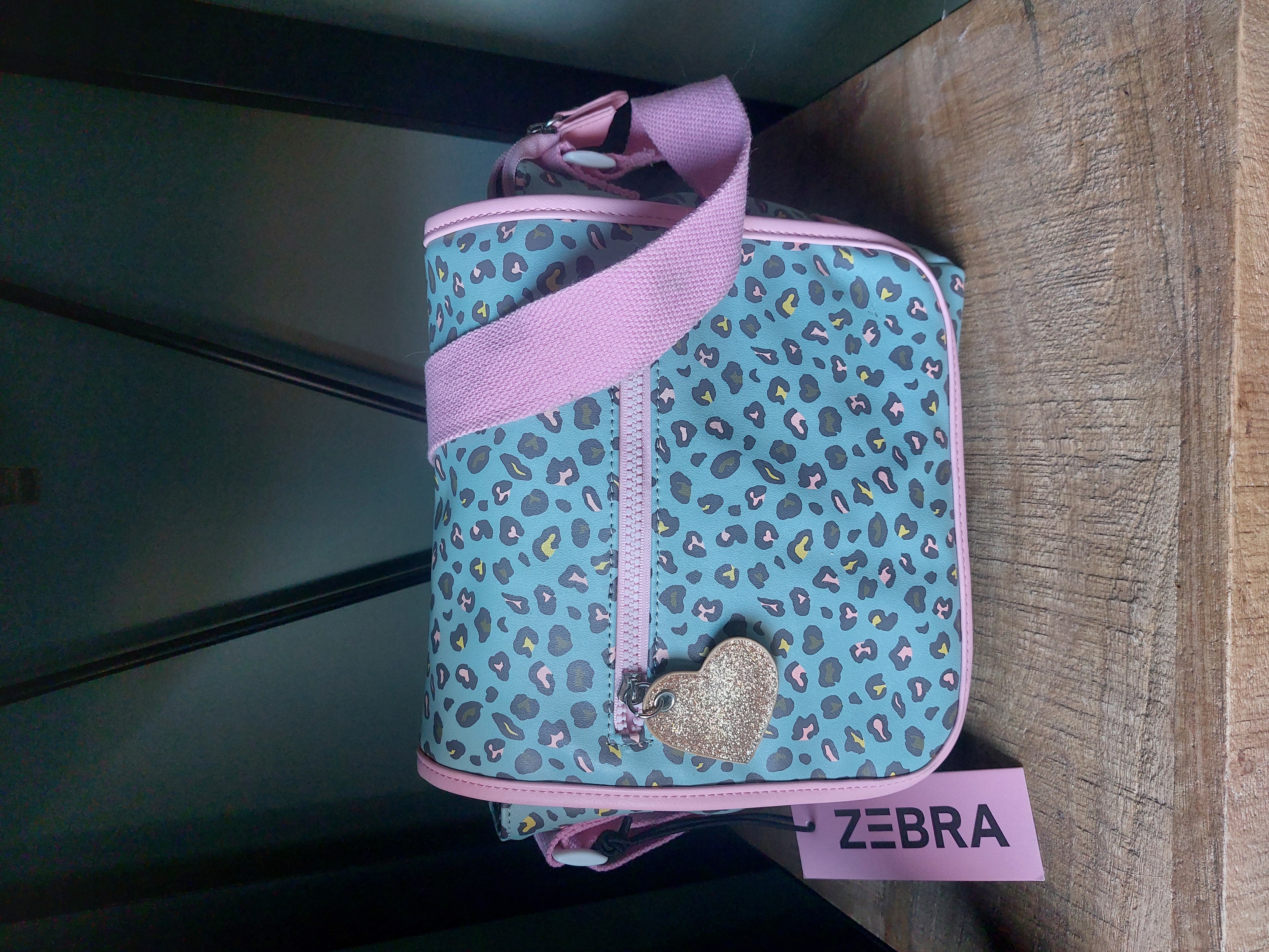 Schoudertas panterprint mintgroen, ZEBRA