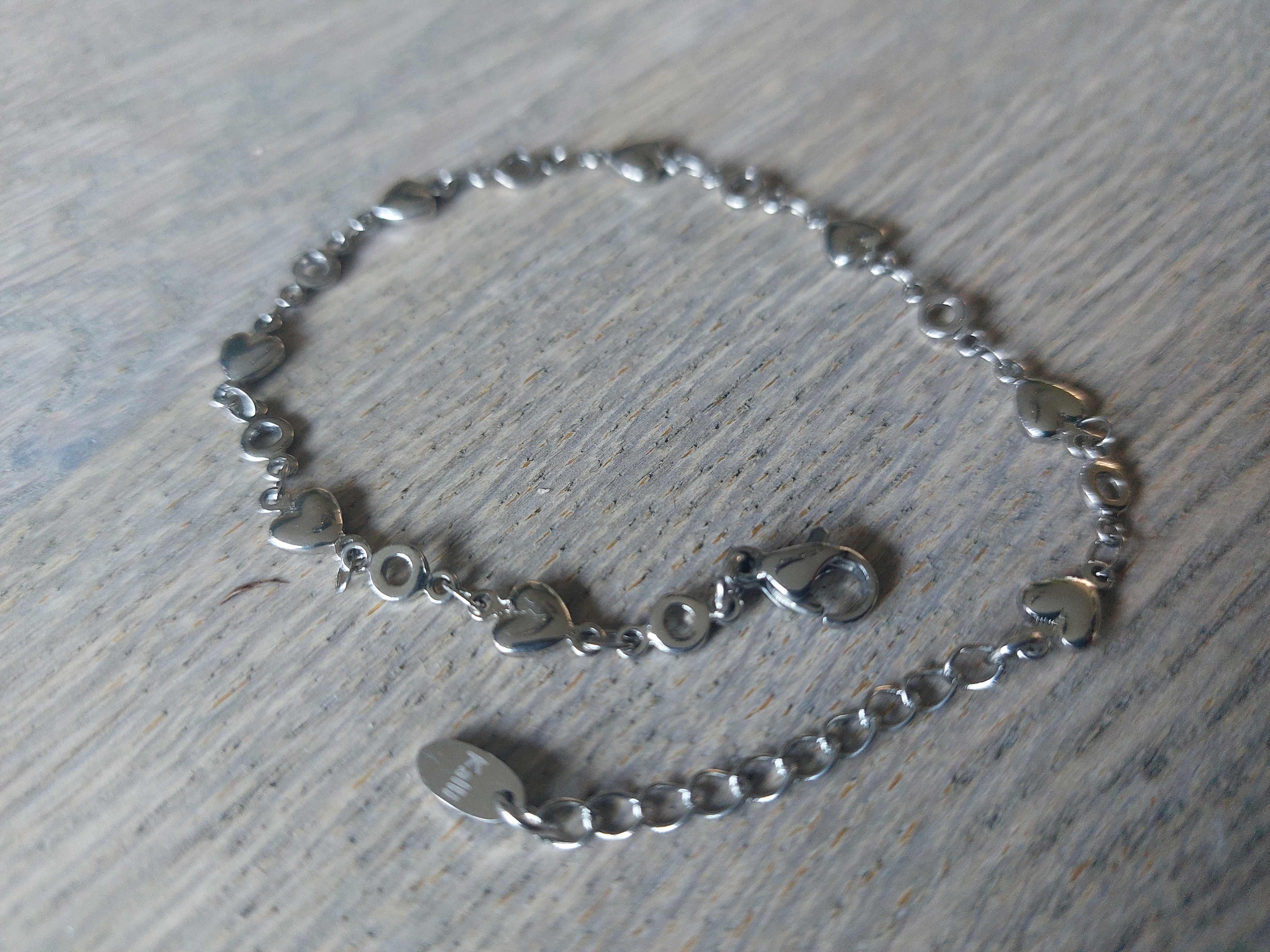 Armband hartjes zilverkleuring 2548, KalliKalli