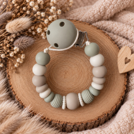 Speenkoord Beige/ Lichtgroen